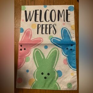 Garden Flag Spring Easter Peeps 12" x 18" NWOT